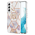 Pikkukuva 1 / 2: Marble Patterned Suojakuori With Ring Holder For Samsung Galaxy S22 - Kruunu Multicolor