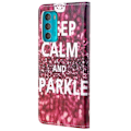 Pikkukuva 2 / 2: Wonderland Motorola Moto G42 Läppäkotelo - Keep Calm And Sparkle Red