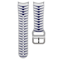 Miniatyrbillede 4 af 5: Samsung Galaxy Watch 5 / 5 Pro / 4 buet linje stil silikone urrem - Hvid / Mørkeblå White