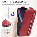 Pikkukuva 5 / 6: Vertical Flip Phone Suojakotelo With Zipper For iPhone Xr - Punainen Red