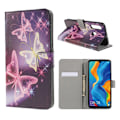 Miniatyrbillede 1 af 2: Huawei P30 Lite mønstret læder flip etui - Skinnende Sommerugle Multicolor