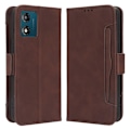 Miniatyrbillede 1 af 6: Stilfuldt Læder Etui med Pung til Motorola Moto E13 - Brun Brown