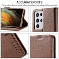 Miniatyrbillede 2 af 2: LC.IMEEKE Samsung Galaxy S21 Ultra flip etui - kaffe Brown