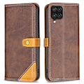 Miniatyrbillede 1 af 2: BINFEN to-farvet Samsung Galaxy A12 5G læderetui - Kaffe Brown