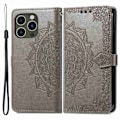 Miniatyrbild 1 av 2: Mandala läder iPhone 14 Pro fodral - Silver/Grå Silvergrå