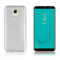 Pikkukuva 1 / 2: Samsung Galaxy J6 Kova Hiilikuitu Harjattu TPU Takasuoja Kuori - Hopea Silver grey