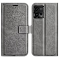 Miniatyrbild 1 av 2: Hållbart konstläder Motorola Moto G72 fodral med plånbok - Silver/Grå Silvergrå