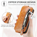 Pikkukuva 2 / 6: Vertical Flip Phone Suojakotelo With Zipper For Sony Xperia 10 IV - Ruskea Brown