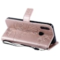 Miniatyrbillede 2 af 2: Huawei P Smart 2019 trykt sommerfugl læder flip etui - Rosa Guld Pink