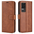 Pikkukuva 1 / 2: Xiaomi Redmi K50 / Xiaomi Redmi K50 Pro nahkainen lompakokkotelo - Vaalean Ruskea Brown