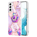 Pikkukuva 1 / 2: Marble Patterned Suojakuori With Ring Holder For Samsung Galaxy S23 Plus - Vaaleanvioletti Purple