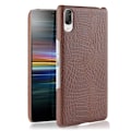 Miniatyrbillede 1 af 2: Sony Xperia L3 krokodille tekstur læder etui - Brun Brown
