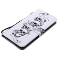 Miniatyrbillede 2 af 2: iPhone Xs Max mønstret magnetisk læder flip cover - Kranie Og Blomster Silver grey