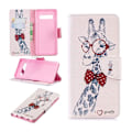 Miniatyrbillede 1 af 2: Samsung Galaxy S10 Plus mønstret læder flip etui - Giraf med Briller Multicolor
