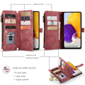 Pikkukuva 2 / 2: CaseMe vetoketjullinen lompakko-puhelinkotelo Samsung Galaxy A72 5G - Punainen Red