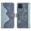 Pikkukuva 1 / 2: Kaksivärinen nahkainen läppäkotelo Samsung Galaxy A03 - Sininen Blue