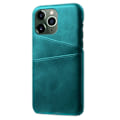 Miniatyrbillede 1 af 2: Telefontaske iPhone 14 Pro Max 6,7 tommer To kortspor Stødsikkert faldsikkert vegansk læderbelagt hårdt stødsikkert cover - Grøn Green