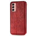 Miniatyrbillede 2 af 2: Læder Etui med A Stilfuldt Rhombus Tryk til Samsung Galaxy M13 4g - Rød Red