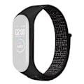 Miniatyrbillede 1 af 6: Xiaomi Mi Band 7 / 6 / 5 nylon urrem - Reflekterende Sort Black