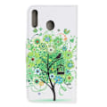 Miniatyrbillede 2 af 2: Samsung Galaxy A40 krydsstruktur med lædercover - grønt blomstertræ Green