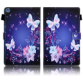 Miniatyrbillede 1 af 6: Samsung Galaxy Tab A 10.1 (2019) elegant  læder flip etui - blomster / sommerfugl Blue