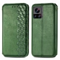 Miniatyrbillede 1 af 3: Læder Etui med A Stilfuldt Rhombus Tryk til Motorola Edge 30 Ultra / X30 Pro - Grøn Green