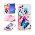 Miniatyrbillede 1 af 2: Samsung Galaxy J3 (2017) Læder etui med flot motiv - Blomster og sommerfugle Multicolor