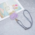Miniatyrbild 3 av 5: Universal crossbody-nackrem i läder med transparent dyna - Grå Silvergrå