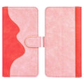 Miniatyrbillede 1 af 2: To Farvet Læder Flip Case til Samsung Galaxy M13 4g - Lyserød Pink