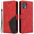 Pikkukuva 1 / 2: Teksturoitu nahkakotelo hihnalla Motorola Edge 20 Lite - Punainen Red