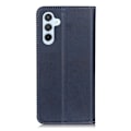 Pikkukuva 2 / 2: Lompakko-style Aitoa Nahkaa Läppäkotelo For Samsung Galaxy A24 4G - Sininen Blue