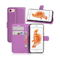 Pikkukuva 1 / 2: Laudrup iPhone 7 / 8 Litsi Pintainen Nahkakotelo Lompakko Standillä - Violetti Purple