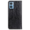 Miniatyrbillede 2 af 2: Motorola Moto E22i / Motorola Moto E22 ægte læderetui med magnetisk lukning - Sort Black