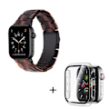 Miniatyrbillede 1 af 2: Apple Watch SE 2022 (40 mm) urrem med 3 perler i resin med klart cover - Chokoladefarve Brown