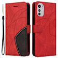 Pikkukuva 1 / 2: Teksturoitu nahkakotelo hihnalla Motorola Moto E32 - Punainen Red