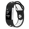 Pikkukuva 1 / 2: Fitbit Charge 2 kaksivärinen monireikäinen silikonikellonauha - Musta / Valkoinen Black