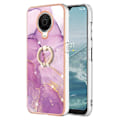 Pikkukuva 1 / 2: Marble Patterned Suojakuori With Ring Holder For Nokia G10 / G20 - Pinkki Marble Haze Pink