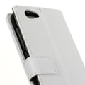 Miniatyrbillede 2 af 2: HTC A9s beskyttende læder-etui m. litchi-overflade - Hvid White
