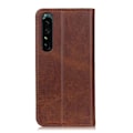 Miniatyrbillede 2 af 2: Flip Etui med Pung i Ægte Læder til Sony Xperia 1 V - Kaffe Brown