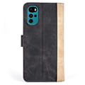 Miniatyrbillede 2 af 2: To Farvet Læder Flip Case til Motorola Moto G22 - Sort Black