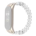 Xiaomi Mi Smart Band 4 / 3 dobbel rad faux perleklokkerem - Hvit White