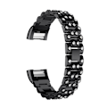 Miniatyrbillede 1 af 2: Fitbit Charge 2 Luksus diamant legeret urrem - Sort og hvid Black