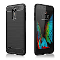 Pikkukuva 1 / 2: LG K8 (2018) Hiilikuitu Harjattu Kova TPU Muovi Takaosan Suoja Kuori - Musta Black