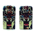Miniatyrbillede 1 af 2: Knausgård Læder Etui Til Samsung Galaxy Ace 4 - Cool Tiger Multicolor