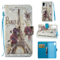 Pikkukuva 1 / 2: iPhone Xs Max Synteetti Nahkainen Kuviollinen Kimalteleva Lompakko Suojakotelo - Eiffel Torni Multicolor