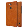 Miniatyrbillede 1 af 2: NILLKIN Qin Series Sony Xperia L2 mobiletui i hybridmaterialer med indbygget kortlomme - Brun Brown