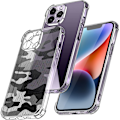 Miniatyrbild 1 av 2: RZANTS halvgenomskinligt fodral med coolt tryck och hörnskydd för iPhone 14 Pro Transparent