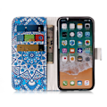 Miniatyrbillede 2 af 2: iPhone Xs Max læderetui med mønsterprint - Unique Flower Blue