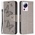 Miniatyrbild 1 av 2: Butterfly läder Xiaomi 13 Lite / Xiaomi Civi 2 fodral - Silver/Grå Silvergrå