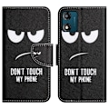 Miniatyrbillede 1 af 2: Wonderland Motorola Moto E13 Flip Etui - Don't Touch My Phone Black